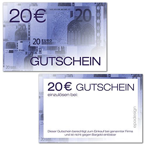100 Geschenkgutscheine für Kunden 20,-€ / Visitenkartengröße - Geldgutscheine - Gutscheinkarten - Gutschein [GS] von Pokornys
