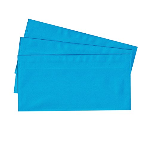 20 Briefumschläge ohne Fenster, DIN lang, blau, nassklebend, Briefkuvert von Pokornys