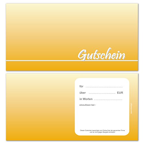 25 Geschenkgutscheine für Kunden, DIN lang - Farbverlauf - Gutscheinkarten - Gutschein [GS-25] von Pokornys