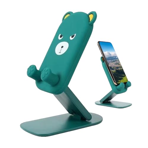 Pokronc Handyhalter Für Schreibtisch | Klappbarer Smartphone Ständer Mit Höhenverstellung - Tragbare Dockingstation Als Schreibtischzubehör, Universell Kompatibel Für Mobiltelefone Mit Cartoon von Pokronc