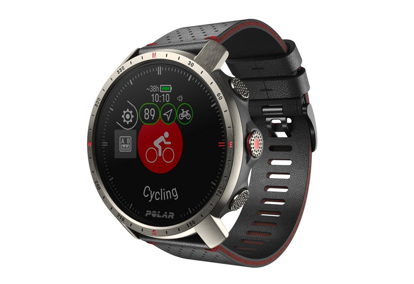 Polar GRIT X PRO TITAN Smartwatch (3,05 cm/1,2 Zoll, Proprietär), Titaneinfassung GPS Navigation 10 ATM von Polar