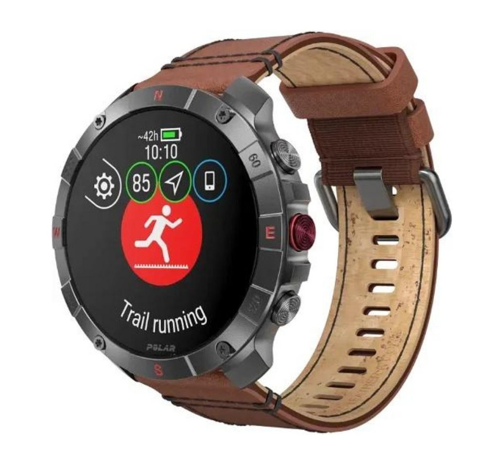 Polar Grit X2 Pro Titan Braun, Smartwatch, Outdoor, GPS Smartwatch (1,39 Zoll, Android / iOs), Fitness Tracker, GPS, Herzfrequenzmessung von Polar