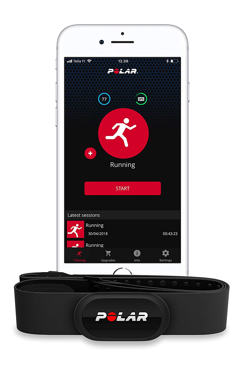 Polar H10 Size M-XXL - Herzfrequenzmesser für Handy, GPS-Uhr, Aktivitätsmesser - Schwarz (92075957) von Polar