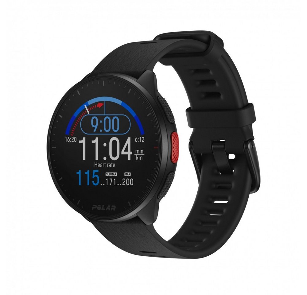Polar Pacer - Smartwatch - schwarz Smartwatch (Proprietär), Fitness Uhr, Fitness Tracker, Gesundheitsfunktionen von Polar