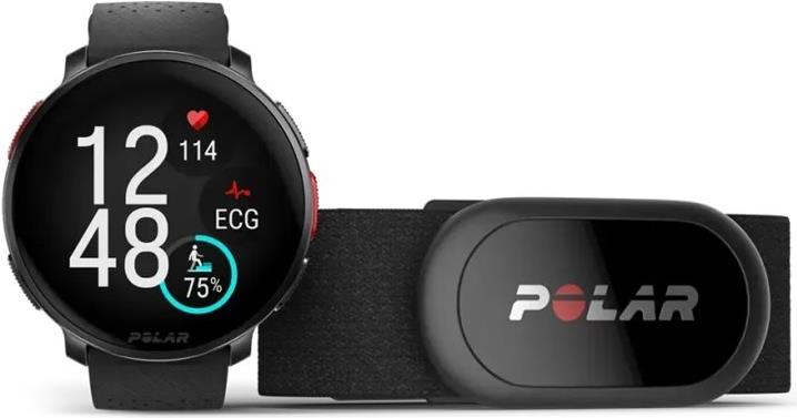 Polar Vantage V3 - Aluminum - Sportuhr mit Band - Silikon - Anzeige 3.5 cm (1.39) - 32 GB - Bluetooth - 57 g - Night Black - mit Polar H10 Herzfrequenz-Sensor (900108891) von Polar