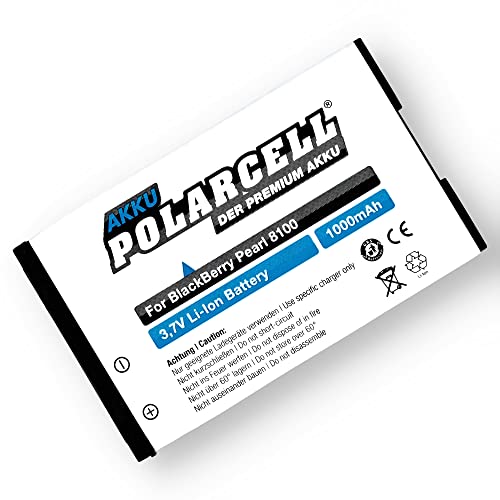 PolarCell Akku für BlackBerry Pearl 8100-8110 - 8120-8130 | Pearl Flip 8220-8230 | ersetzt Original-Akku C-M2 | 1000mAh Starke Ersatz-Batterie | selektierte A+ Qualitätszellen von PolarCell