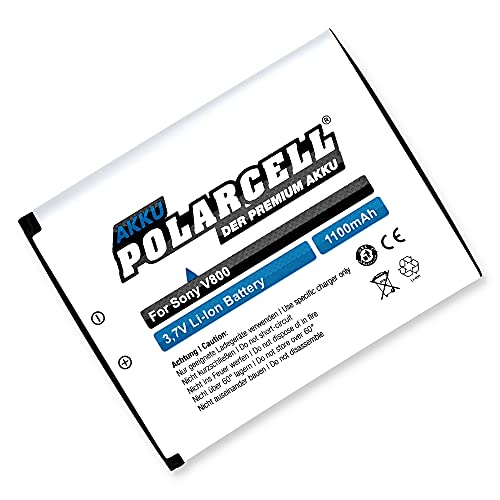 PolarCell BST-33 Akku für viele Sony Ericsson Modelle | K800i K810i C702 C903 K550i F305 G502 K630i C901 K530i Satio U1 | 1100mAh Starke Ersatz-Batterie | selektierte A+ Qualitätszellen | BST-40 von PolarCell