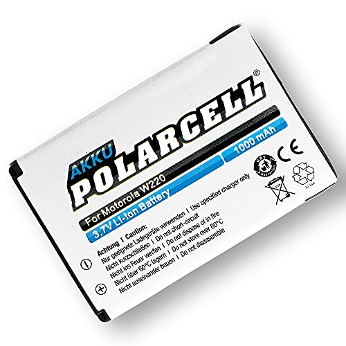 PolarCell BT50 Akku für Motorola Wilder EX130 | KRZR K3 | W156 W180 W205 W208 W218 W220 W230 W270 W375 W377 W510 | ersetzt Original-Akku BQ50 | 1000mAh Starke Ersatz-Batterie | A+ Qualitätszellen von PolarCell