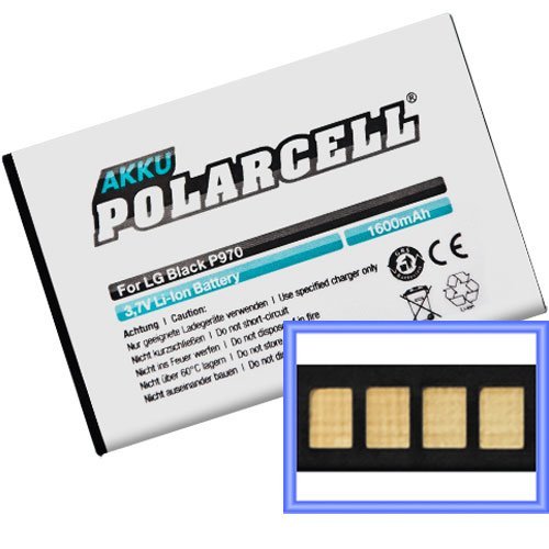 PolarCell Li-Ion Akku Akku für LG BL-44JN, E400 / E510 / E610 / E730 / P690 / P970 (1600mAh/5,9Wh) von PolarCell