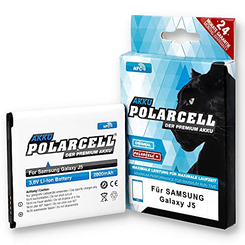 PolarCell NFC Akku für Samsung Galaxy J3 2016 SM-J320F | J5 SM-J500F | Grand Prime VE SM-G531F | J2 2016 J210F | ersetzt Original EB-BG530BBC EB-BG530BBE EB-BG531BBE | 2800mAh Starke Ersatz-Batterie von PolarCell
