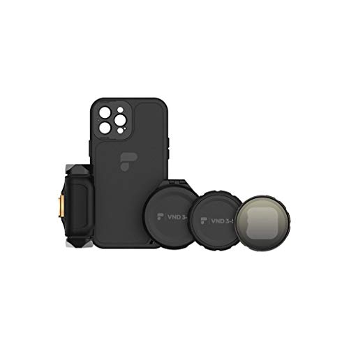 PolarPro - LiteChaser - iPhone 12 Pro - VND Kit - Protective case - Corresponding grip - Variable ND filter - Lens cap - Compatible with Moment M-Series lenses - MagSafe von PolarPro