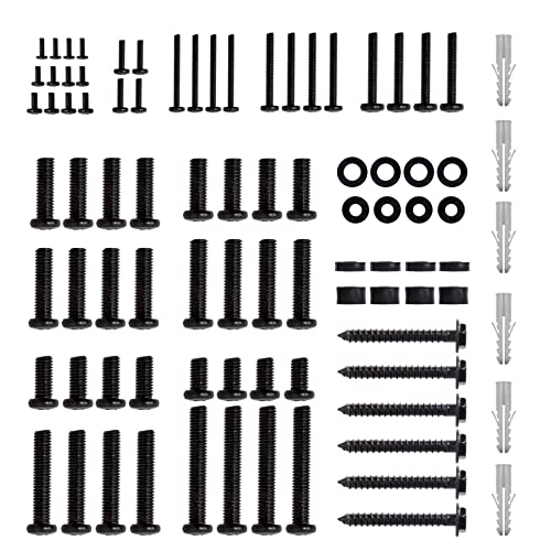 Polarduck Universal VESA Schrauben Set, passt auf alle Fernseher bis zu 80 Zoll, enthält M4 M5 M6 M8 TV-Schrauben und Abstandhalter, Befestigungsmaterial für TV Wandhalterung, 88 PCS Pack, Schwarz Polarduck Universal VESA Schrauben Set, passt auf alle Fernseher bis zu 80 Zoll, enthält M4 M5 M6 M8 TV-Schrauben und Abstandhalter, Befestigungsmaterial für TV Wandhalterung, 88 PCS Pack, Schwarz von Polarduck