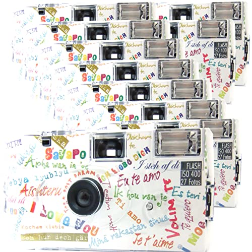 10 x 1A PHOTO PORST TopShot I mog di Weiss Einwegkamera/Hochzeitskamera (27 Fotos, Blitz, 10-er Pack) von Polaroid