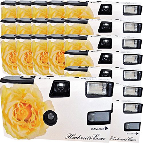 Hochzeitskamera PHOTO PORST EDITION: "Weiße Rose" - 20er Pack Einwegkamera mit Blitz (27 Aufn. 400 ASA) von Polaroid