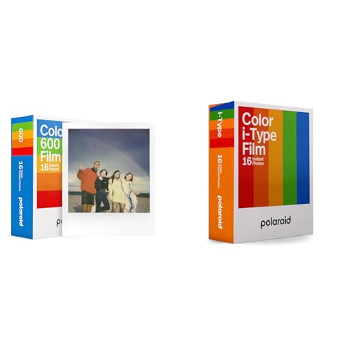 Polaroid Color Film für 600 - Doppelpack - 6012 & Polaroid – 6009 – Sofortbild-Farbfilm Typ I – Einzelpackung – 16 Fotos von Polaroid