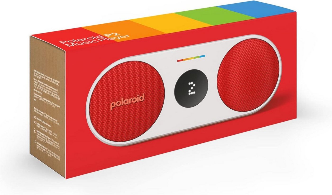 Polaroid Music Player 2, Rot & Weiß, Wireless Bluetooth Speaker Bluetooth-Speaker von Polaroid