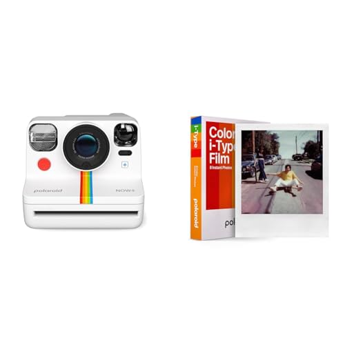 Polaroid Now+ Gen 2 Sofortbildkamera - Weiß, Keine Filme & Color Film für i-Type, 8 Filme von Polaroid