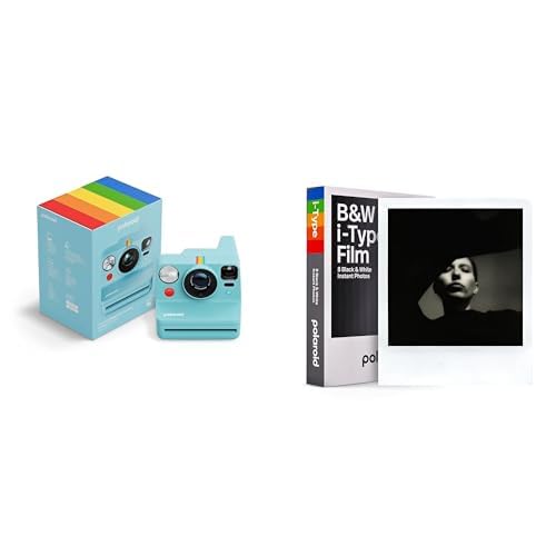 Polaroid - Now+ Gen3 - Instant Camera with Bluetooth Connection + Black and White Film (8 Filme) - Arctic Blue von Polaroid