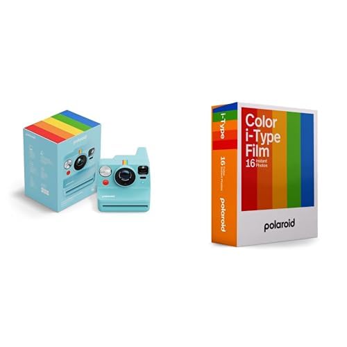 Polaroid - Now+ Gen3 - Instant Camera with Bluetooth Connection + Color Film (16 Filme) - Arctic Blue von Polaroid