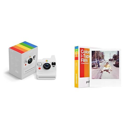 Polaroid - Now+ Gen3 - Sofortbildkamera mit Bluetooth-Verbindung + Color Film (8 Filme) - White von Polaroid