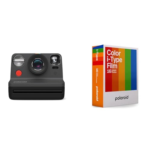 Polaroid Now Gen 2 Sofortbildkamera - Schwarz, Keine Filme & Color Film für i-Type - 16 Filme von Polaroid