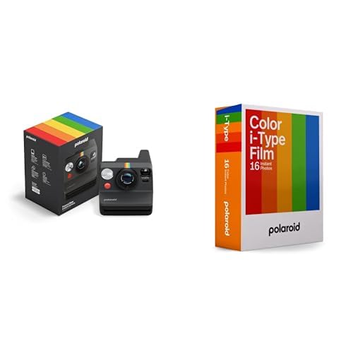 Polaroid - Now Gen3 - Sofortbildkamera + Color Film (16 Filme) - Schwarz von Polaroid