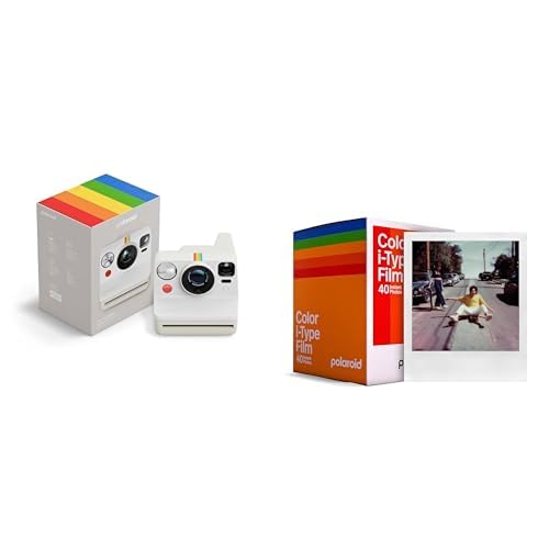Polaroid - Now Gen3 - Sofortbildkamera + Farbfilm (40 Filme) - Pebble White von Polaroid
