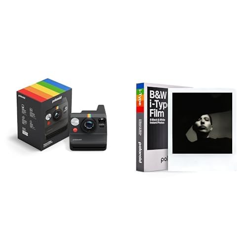 Polaroid - Now Gen3 - Sofortbildkamera + Schwarz-Weiß Film (8 Filme) - Schwarz von Polaroid