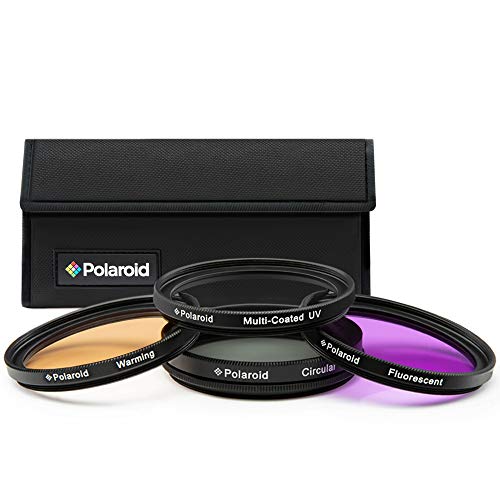 Polaroid Optics 95 mm Mehrfachbeschichtete Filter, 4 Filter-Set (UV-Filter, Polarisationsfilter, ND9-Graufilter, Wärmefilter) von Polaroid
