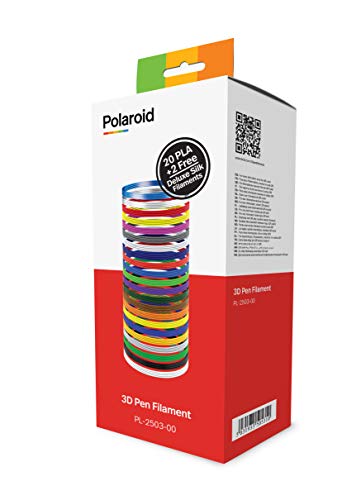 Polaroid PLA-Filament für 3D-Stifte, Box mit 20 Farben, plus 2 Seidenfilamenten von Polaroid