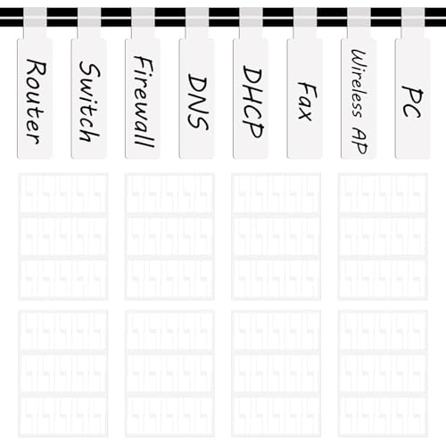 8 Blatt Kabeletiketten, Kabel Beschriftung, Beschriften Kabelaufkleber, Wasserdichte Kabelkennzeichnung, Weiße Etiketten für Zum Identifizierung von Kabel, Groß, Drähten, Vielseitige(21 x 29.7cm) von Polartreehome