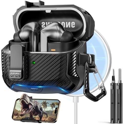 Polislime Kompatibel mit Samsung Galaxy Buds 3 Hülle und Galaxy Buds 3 Pro Hülle mit Handy-Ständer, kompatibel mit MagSafe; leistungsstarkes Fallschutz-Design mit sicherem Verschlussclip und Polislime Kompatibel mit Samsung Galaxy Buds 3 Hülle und Galaxy Buds 3 Pro Hülle mit Handy-Ständer, kompatibel mit MagSafe; leistungsstarkes Fallschutz-Design mit sicherem Verschlussclip und von Polislime