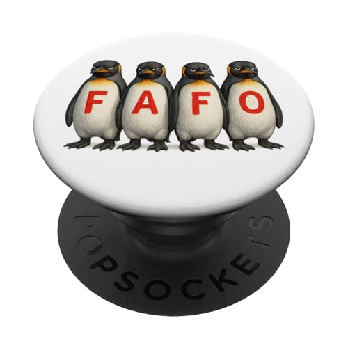 FAFO Pinguin Protest gegen wütende Pinguine Anti Tarif PopSockets Klebender PopGrip von Political Protest Apparel