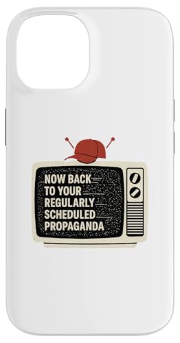 Regelmäßig geplante Propaganda - Retro TV Politisch Hülle für iPhone 14 von Political Protest Apparel