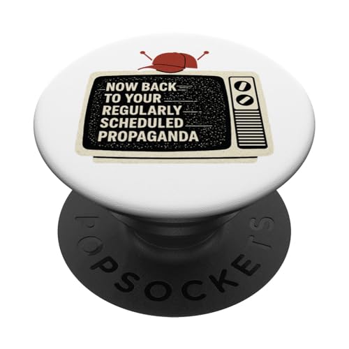 Regelmäßig geplante Propaganda - Retro TV Politisch PopSockets Klebender PopGrip von Political Protest Apparel