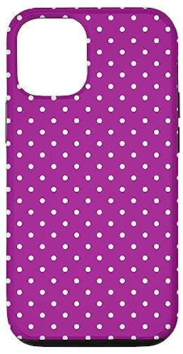 Hülle für iPhone 13 Pro Polka Dot Lila und Weiß, für Frauen und Mädchen Polka Dots von Polka Dot Gifts & Decorations