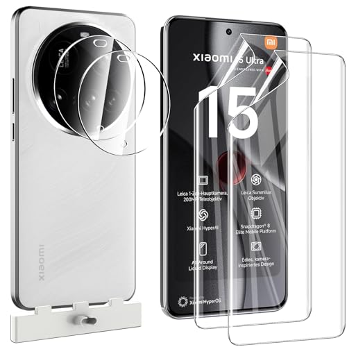 Pollachi [2+2 Schutzfolie für xiaomi 15 ultra,2 Stück TPU Flexibilität Hydrogel Folie,Mit 2 Panzerglas kamera,Kratzfest,Automatic Repair Kleine Kratzer Pollachi [2+2 Schutzfolie für xiaomi 15 ultra,2 Stück TPU Flexibilität Hydrogel Folie,Mit 2 Panzerglas kamera,Kratzfest,Automatic Repair Kleine Kratzer von Pollachi