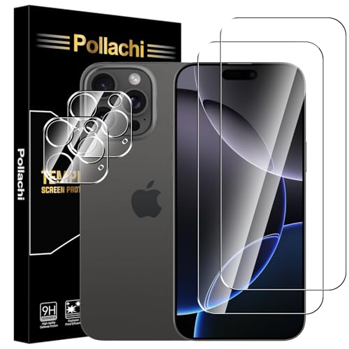 Pollachi [2+2 Stück Schutzfolie Und Kameraschutz Folie für iPhone 16 Pro Max Panzerglas Glasfolie,9H Härte,Anti Fingerabdruck,Schlagschutz Displayschutzfolien Panzer Schutz Glas Pollachi [2+2 Stück Schutzfolie Und Kameraschutz Folie für iPhone 16 Pro Max Panzerglas Glasfolie,9H Härte,Anti Fingerabdruck,Schlagschutz Displayschutzfolien Panzer Schutz Glas von Pollachi