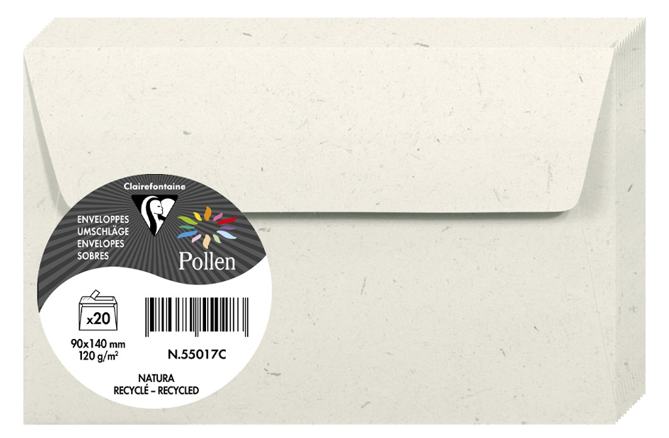 Pollen by Clairefontaine Briefumschlag 90 x 140 mm, Natura Pollen by Clairefontaine Briefumschlag 90 x 140 mm, Natura von Pollen by Clairefontaine