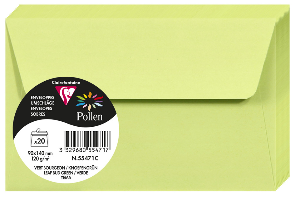 Pollen by Clairefontaine Briefumschlag 90x140 mm, knospen- von Pollen by Clairefontaine