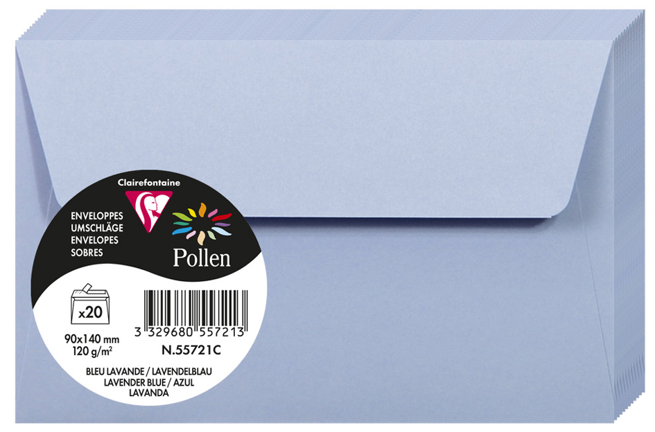 Pollen by Clairefontaine Briefumschlag 90x140 mm, lavendel- Pollen by Clairefontaine Briefumschlag 90x140 mm, lavendel- von Pollen by Clairefontaine