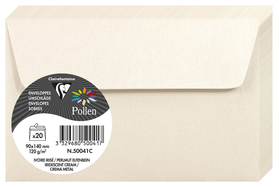 Pollen by Clairefontaine Briefumschlag 90x140 mm, perlmutt- Pollen by Clairefontaine Briefumschlag 90x140 mm, perlmutt- von Pollen by Clairefontaine