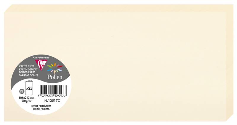 Pollen by Clairefontaine Doppelkarte DL, elfenbein von Pollen by Clairefontaine
