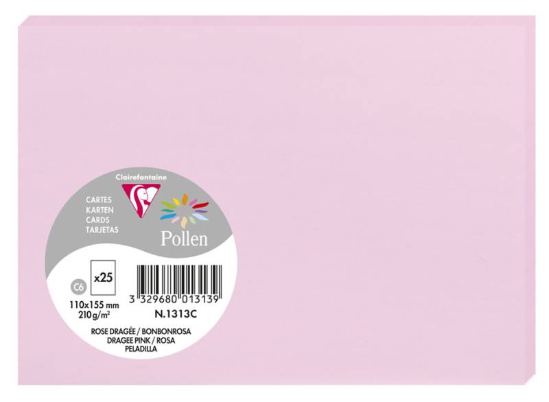 Pollen by Clairefontaine Karte C6, bonbonrosa von Pollen by Clairefontaine
