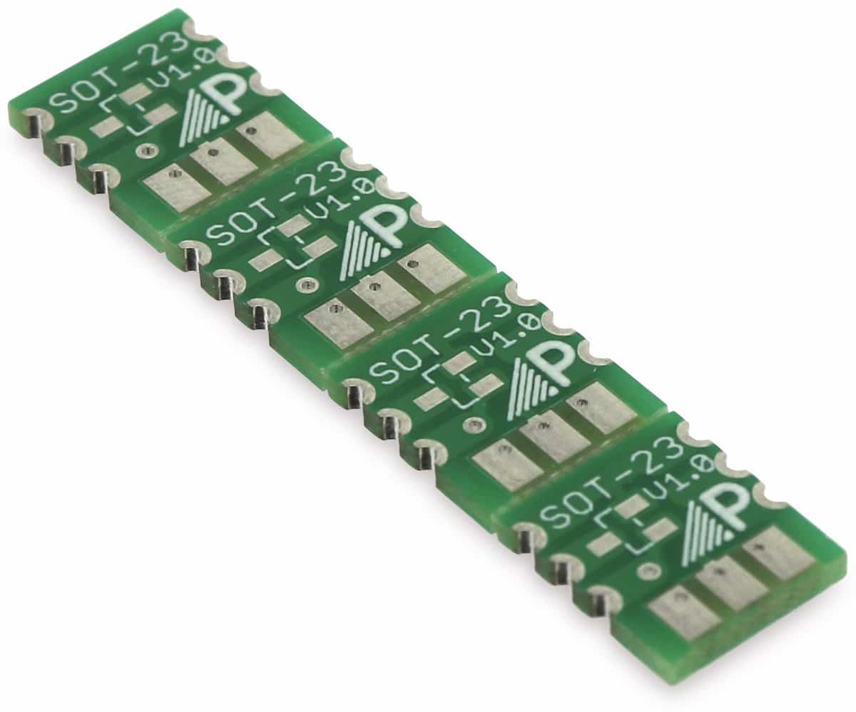 Adapterplatine SOT23, 4-fach, RM2,54 von Pollin-Bausatz