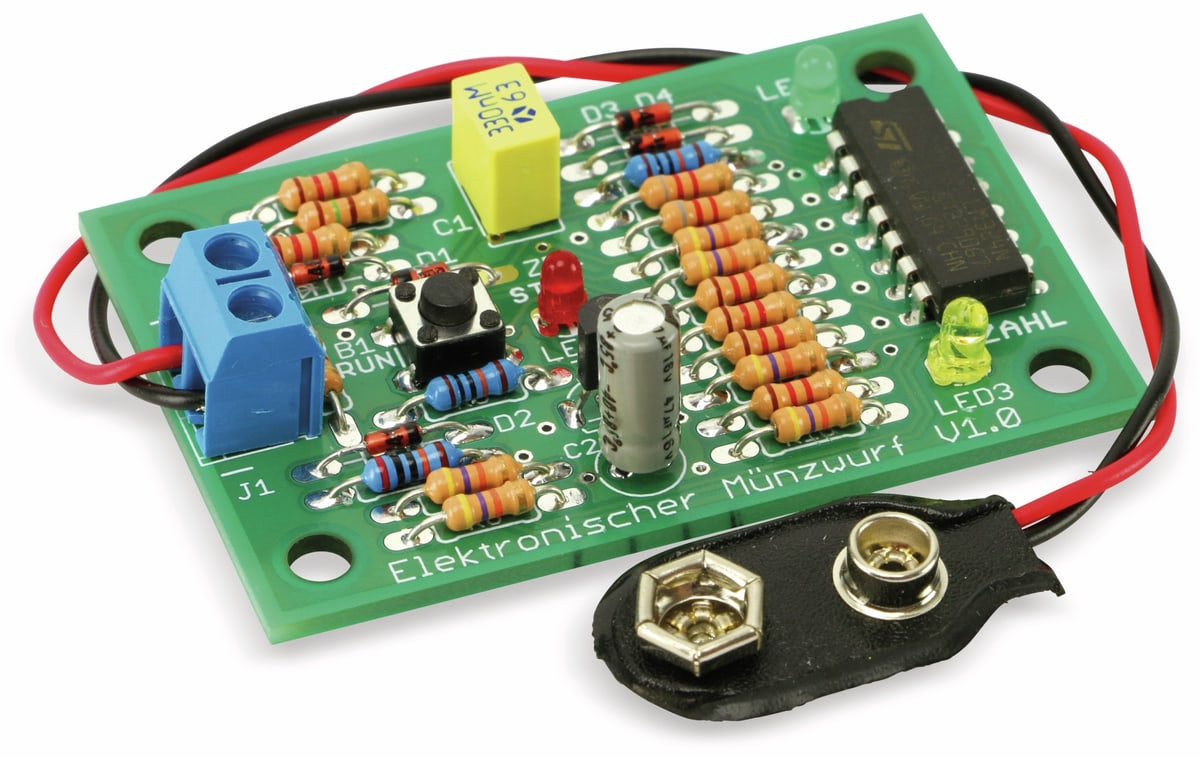 Bausatz "Elektronischer Münzwurf" V1.0 von Pollin-Bausatz