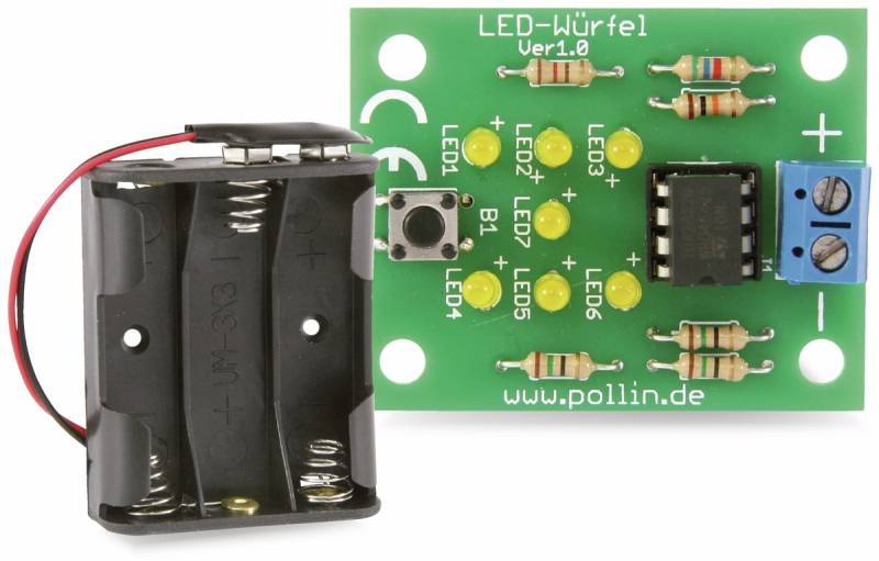 Bausatz LED-Würfel, V1.0 von Pollin-Bausatz