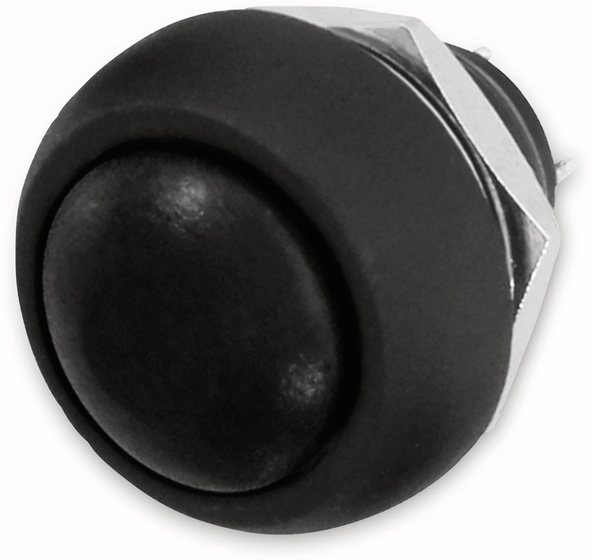 Drucktaster schwarz Ø 17,5mm, 36V/1A, 1-polig, Schließer, Lötanschluss von Pollin-Choice