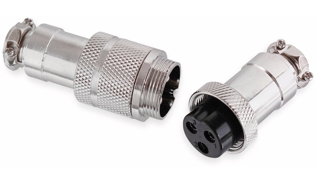 Hochstrom Steckverbinder-Set, 2-polig, Ø 20 mm, Schraubverschluss Hochstrom Steckverbinder-Set, 2-polig, Ø 20 mm, Schraubverschluss von Pollin-Choice