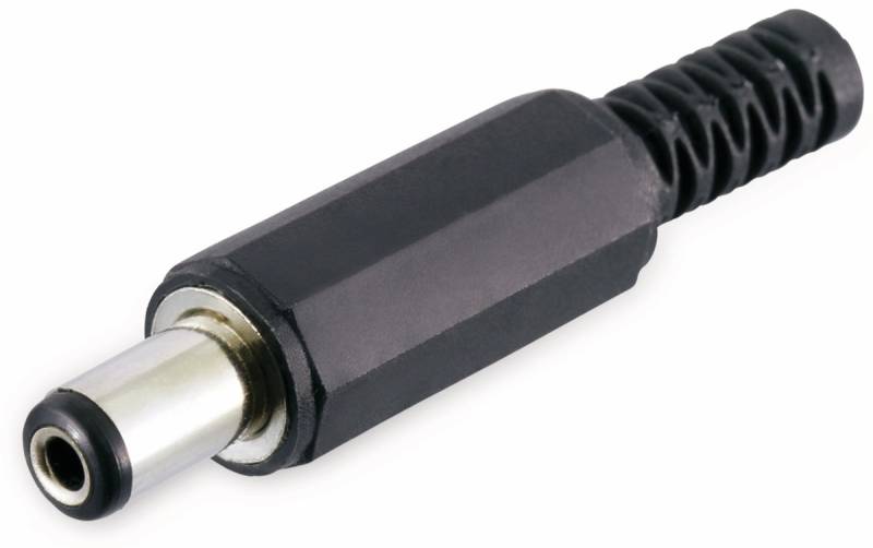 Hohlstecker, Ø 2,1 mm, 9 mm, Knickschutz von Pollin Electronic GmbH